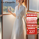 拉夏貝爾（La Chapelle）【含腰帶】高檔連衣裙2026新款條紋A字裙襯衫小個子中長款連衣裙
