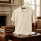 POLOWALK短袖針織衫女士T恤春夏季新款韓系純色套頭翻領(lǐng)經(jīng)典款polo衫 米白 【66.8%粘纖33.2%錦綸】 S (155)