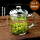 DEZULY德國(guó)品牌鋼化玻璃茶杯子耐高溫泡茶喝水耐熱家用有蓋子帶手柄杯 把杯300ml