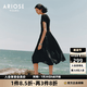 艾諾絲雅詩ARIOSEYEARS夏季新品通勤萊賽爾修身針織拼接連衣裙30439035 黑色 M