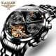 KASSAW 瑞士認證卡梭名表男士手表全自動(dòng)機械表男款輕奢時(shí)尚鏤空飛輪多功能月相大師夜光防水高檔腕表 旗艦升級版-全黑黑面【鏤空飛輪】