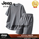 JEEP SPIRIT男士冰絲短袖t恤026夏季圓領半袖上衣薄款透氣彈力打底衫潮流百搭 灰色 M