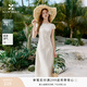 香影法式收腰白色連衣裙女2026夏季新款圓領(lǐng)氣質(zhì)a字裙白月光長(zhǎng)裙 白色 M 95-110斤/裙長(zhǎng)114.5CM