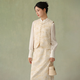 初蟬衣事東方簡(jiǎn)奢風(fēng)新中式國風(fēng)馬甲半裙套裝26春季新款氣質(zhì)唐裝短外套上衣 馬甲（緗葉杏） S （現貨）