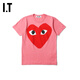 COMME DES GARCONS PLAY CDG 川久保玲 IT 秋女裝圓領(lǐng)短袖T恤 PKX/粉紅色 M