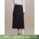 自巧（ZIQIAO）小個(gè)子黑色高腰工裝半身裙女2023秋冬新款顯瘦開叉中長(zhǎng)裙子 炭灰色 S （3碼）