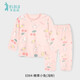 衣拉拉兒童彈力棉秋衣秋褲1-17歲女童保暖內衣套裝薄款寶寶家居服睡衣 糖果小兔(淺粉) 120 建議身高105cm
