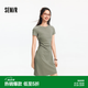 森馬（Semir）[連衣裙合輯]松弛感連衣裙女夏季繡花圓領(lǐng)簡約針織裙氛圍感印花裙 A款-橄欖綠A41805 M