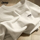 JEEP SPIRIT吉普夏季純棉男短袖t恤新款衣服半袖夏裝上衣男裝 卡其    XL   