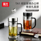 富光玻璃杯純鈦辦公杯男士雙層高硼硅大容量茶水分離杯子帶把高檔禮盒