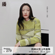 播商場同款圓領套頭毛衣女2024秋季款休閑寬松上衣BDR3SD3035 L12茜草條 M