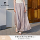 香影薄款雪紡百褶裙褲女2026夏季新款超好看流光紗寬松休閑闊腿褲 紫色 L 165/68A/110-125斤