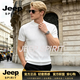 JEEP SPIRIT2026半高領男裝半高領男短袖打底衫韓版修身半袖男士針織衫 白色 M 90-110斤