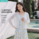 茵曼（INMAN）茵曼亞麻萊賽爾正肩薄款針織開衫女26夏長袖罩衫上衣淺杏色L