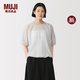 MUJI 女式強(qiáng)捻短袖罩衫t恤上衣女款女裝純棉女士26年夏季新品BC2T1C6A 淺灰色 S 155/80A