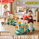 貝初眾嬰兒學步車小火車推車玩具0-1-3歲兒童手推車一歲寶寶生日禮物送 小王子8大功能【學步可調速+坐騎+早教板】手提禮盒 防o型腿幼兒男女孩早教益智周歲新生兒見面