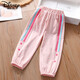 木清清女童純棉休閑褲女孩寬松薄款休閑寶寶兒童夏季9分夏裝褲子防蚊褲 粉紅色9分褲 110cm