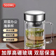 華明富光大容量雙層玻璃耐熱水杯辦公室泡茶杯帶把手濾網(wǎng)商務(wù)茶水分離茶杯 【加厚把手杯 雙層隔熱】玻璃泡茶杯 500ml