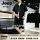 JEEP SPIRIT男士休閑運(yùn)動(dòng)套裝短袖短褲韓版潮流帥氣衣服男新中式盤(pán)扣套裝 黑色 M
