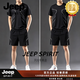 JEEP SPIRIT男士冰絲短袖t恤6新款圓領寬松新風格跑步運動套裝冰絲速干恤衫男 黑色 M
