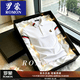 羅蒙（ROMON）2026新款工作服衫短袖翻領(lǐng)T恤夏季polo衫商務(wù)短袖文化衫 白色1 L 100-120斤