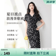 歐莎（OSA）法式波點連衣裙女2025夏新款氣質(zhì)高級感小個子雪紡中長款裙子 黑杏波點 M