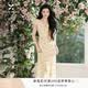香影【王楚然同款】v領(lǐng)連衣裙女2026夏季新款花路繁花黃色印花裙 黃色 （尺碼偏小，建議拍大一碼） M 95-110斤 /裙長101.0CM