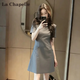 拉夏貝爾（La Chapelle）【欲姐必備】2026夏季新款時(shí)尚通勤連衣裙女高級(jí)感灰色顯瘦A字裙