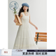 紫涵（ZIHAN）紫涵打攬吊帶連衣裙女2026年夏季新款度假風(fēng)收腰花邊a字蛋糕長(zhǎng)裙 白色 XS