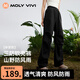 MOLY VIVI雙腰頭沖鋒軟殼工裝褲女夏季薄款速干戶外防水運動登山褲魔力薇薇