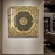 黑金唐卡掛畫(huà)六字真言心經(jīng)玄關(guān)客廳裝飾畫(huà)西藏壇城黃財神佛堂壁畫(huà) C款-曼陀羅壇城 60*60cm尊貴金鋁合金框+水晶面