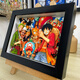 海賊王3D立體畫(huà)手工手辦草帽全員裝飾畫(huà)動(dòng)漫生日禮物路飛掛畫(huà)擺件 海賊王全家福 15*20cm 玻璃面+3D畫(huà)芯+MDF背板
