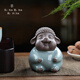 竹暄陶瓷十二生肖萌趣茶寵擺件整套動(dòng)物龍馬鼠牛虎兔蛇羊猴雞狗豬禮物 萌趣十二生肖擺件-羊