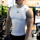 風(fēng)堡龍健身服背心男夏緊身衣坎肩透氣吸汗無(wú)袖教練訓練高彈力健身擼鐵 白色（緊身） L .(115-135斤）