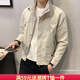 錫元韓版立領(lǐng)外套男2022秋季新款潮男夾克痞帥棒球服帥氣潮流春秋上衣 杏色 M