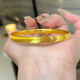 興穎貓眼金包銀手鐲女款不掉色拉絲實(shí)心不掉色情人節禮物送女友老婆 包金1.5克+約25克+52-64拍下留言備注圈口