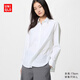 優(yōu)衣庫全棉襯衫/長袖女裝襯衣休閑通勤外套新款482828 491294 482828/00白色 M