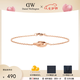 丹尼爾惠靈頓（DanielWellington）[七夕情人節禮物]dw手鏈女簡約小雙環手鏈情侶手鏈時尚飾品 玫瑰金165mm DW00400160