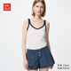 優衣庫蕾絲V領吊帶衫女裝489044 00 白色 M