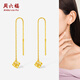 周六福鏤空四葉草黃金耳墜女足金生日禮物計(jì)價(jià)A0913529 一對(duì) 約0.85g