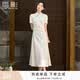 香影新中式國風(fēng)立領(lǐng)連衣裙女2026夏季新款改良旗袍風(fēng)白色提花裙子 米白 斜襟款 暗紋提花 M 160/84A/95-110斤
