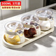 夢(mèng)庭調(diào)味盒調(diào)味罐 調(diào)料瓶 家用玻璃鹽罐3件套裝（贈(zèng)勺子托盤(pán)）