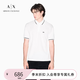 ARMANI EXCHANGE/阿瑪尼夏季新款男士翻領短袖正肩商務純棉Polo衫 【珠地純棉三粒扣】米白色 S (推薦：120-135斤)