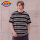 Dickies2026夏季日系條紋圓領(lǐng)短袖T恤男潮流寬松休閑百搭短袖上衣