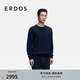 ERDOS 精紡圓領裝飾雙提職場通勤寬松百搭厚款男套衫羊絨衫 藏藍 XL 180/100A