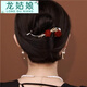 龍姑娘紅玫瑰法式復古扭扭夾女潮盤(pán)發(fā)器一字夾發(fā)卡青蛙扣發(fā)飾 紅玫瑰發(fā)扣A07-103