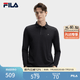 FILA 斐樂官方男子針織長袖POLO衫2026春季新款休閑簡約基礎上衣 傳奇藍-NV L 175/96A/L