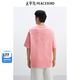 太平鳥男裝 后背潮流刺繡美式短袖T恤男潮B2CNF2514 微光淡紫1 M