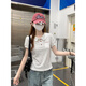 LDBE韓系白色波點娃娃領短袖T恤女2026夏季學院風甜美泡泡袖正肩上衣 白色 M 95-110斤