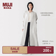 MUJI 女式 漢麻水洗 長袖襯衫連衣裙 女裝裙子 26年春季 BC2R2A6S 淺銀灰色條紋 S （155/80A）